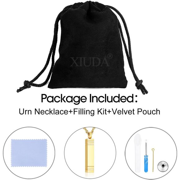 Cremation Urn Necklace for Ashes Bar Cremation Jewelry Stainless Steel Ash Neckl - Picture 7 of 7